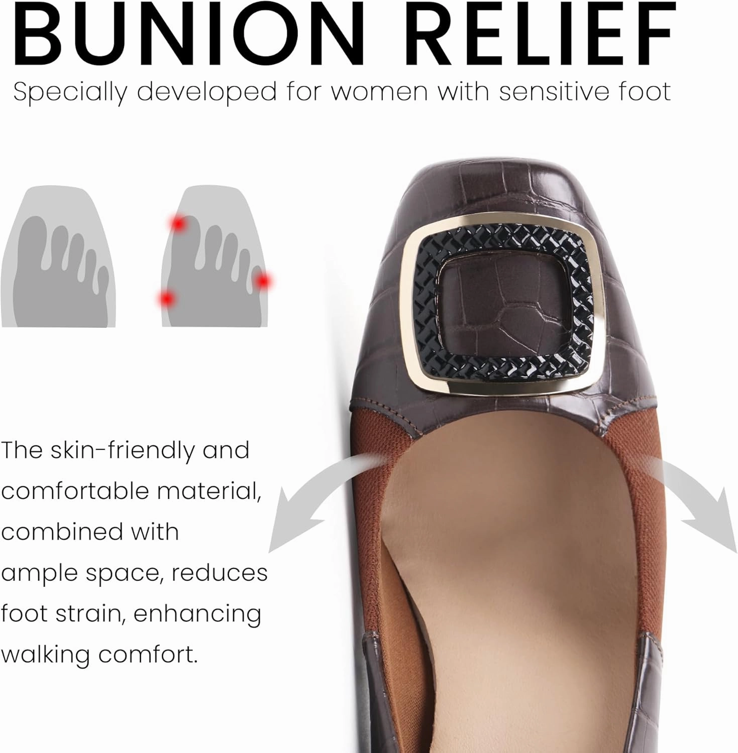 Women Dress Pumps Orthotic Heels Orthopedic Bunion Shoes