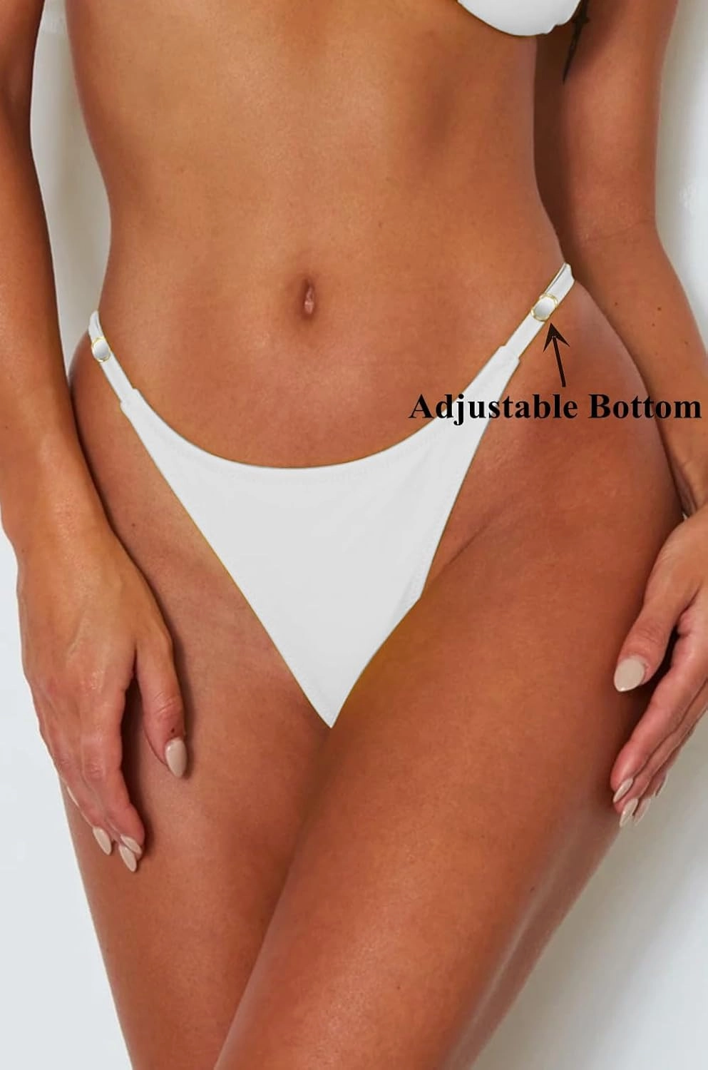 Women's Sexy Thong Bottom Two Piece Bikini Double Shoulder Straps Cute Swimsuit Triangle Bathing Suit