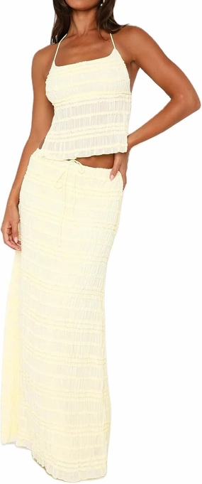 Women Y2K Maxi Skirt Set 2 Piece Outfit Smocked Backless Halter Top Flowy Ruffle Skirt Wedding Guest Ruched Set