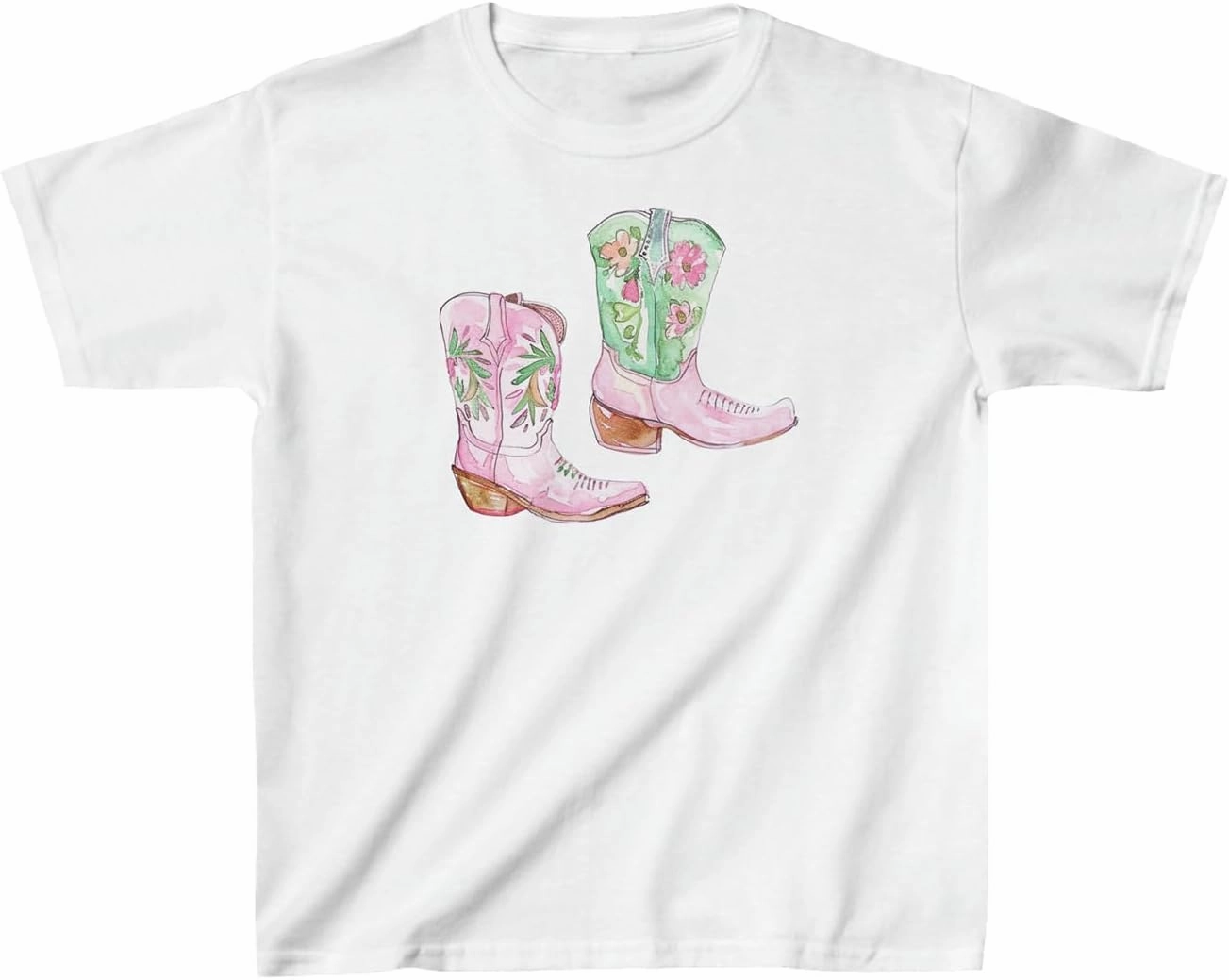 Women Y2k Short Sleeve Baby Tees Cute Graphic Print Crew Neck Crop Top Vintage Aesthetic Teen Girl Tee 90s Streetwear