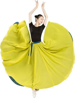 Women's 720 Fairy Lyric Dance Gradient Chiffon Swing Skirt for Ballet and Modern Dance