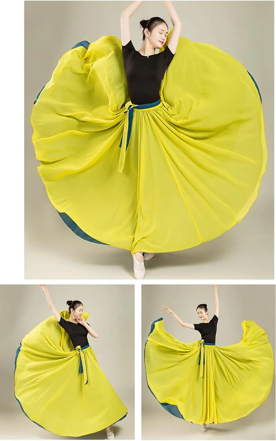 Women's 720 Fairy Lyric Dance Gradient Chiffon Swing Skirt for Ballet and Modern Dance