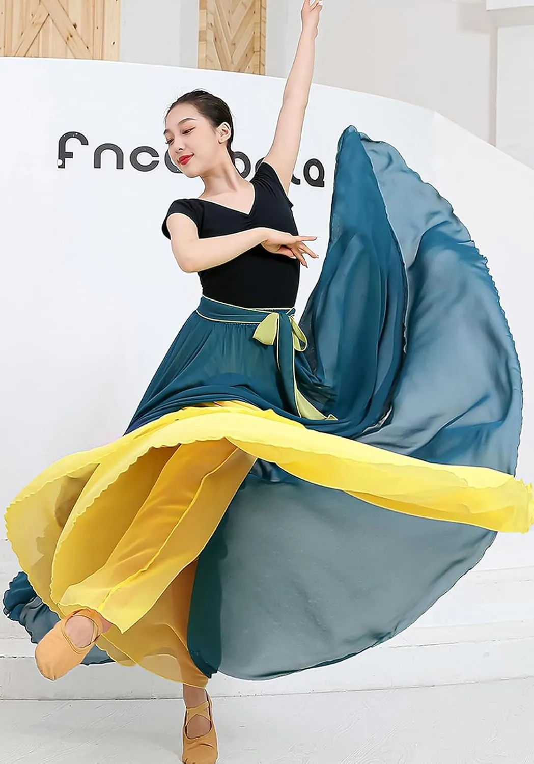 Women's 720 Fairy Lyric Dance Gradient Chiffon Swing Skirt for Ballet and Modern Dance