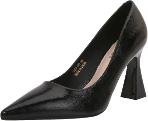 Women’s Bow Pumps Elegant Pointed Toe Dress Heels with Sculpted Flared Heel, Perfect for Weddings, Evening Events & Formal Occasions
