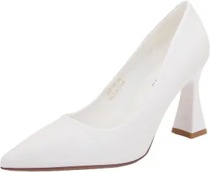 Women’s Bow Pumps Elegant Pointed Toe Dress Heels with Sculpted Flared Heel, Perfect for Weddings, Evening Events & Formal Occasions