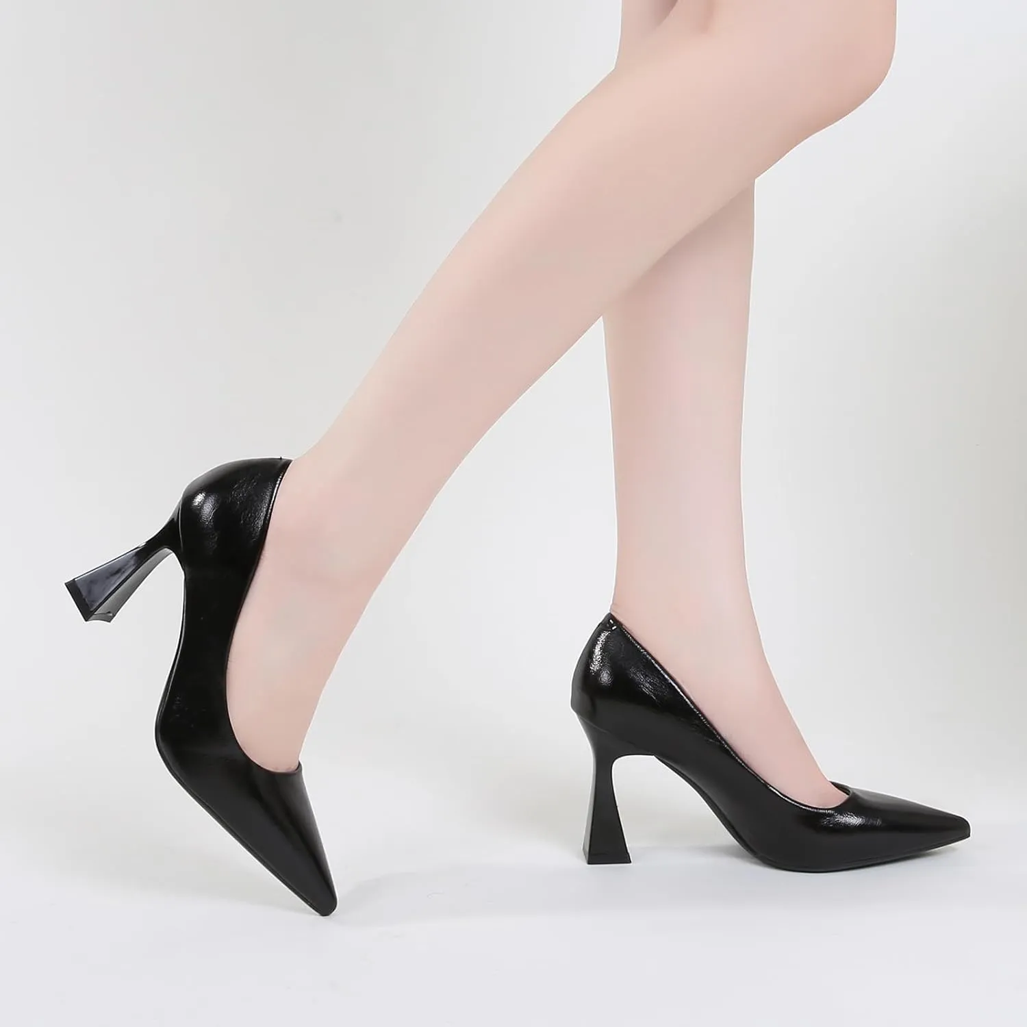 Women’s Bow Pumps Elegant Pointed Toe Dress Heels with Sculpted Flared Heel, Perfect for Weddings, Evening Events & Formal Occasions