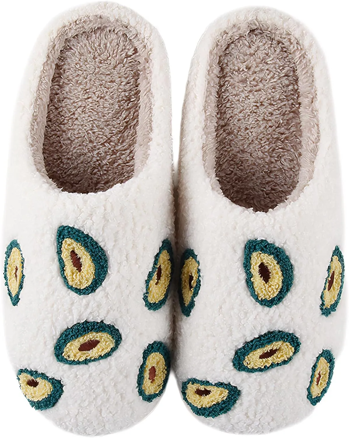 Women's Men's Cute Fuzzy Heart Slippers Memory Foam Fluffy Couple Slippers Cozy House Indoor Outdoor Shoes
