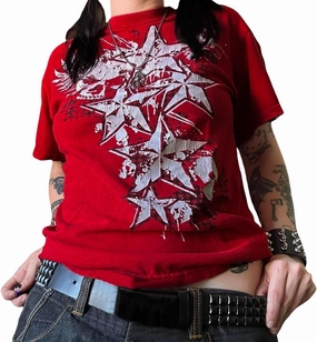 Womens E-Girls Short Sleeve T-Shirt Y2k Graphic Print Emo Tops Crewneck Fairy Grunge Tee Tops Aesthetic Summer Clothes