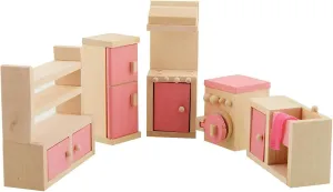 Wooden Doll House Furniture Set Toy for Baby Kids Kitchen Room