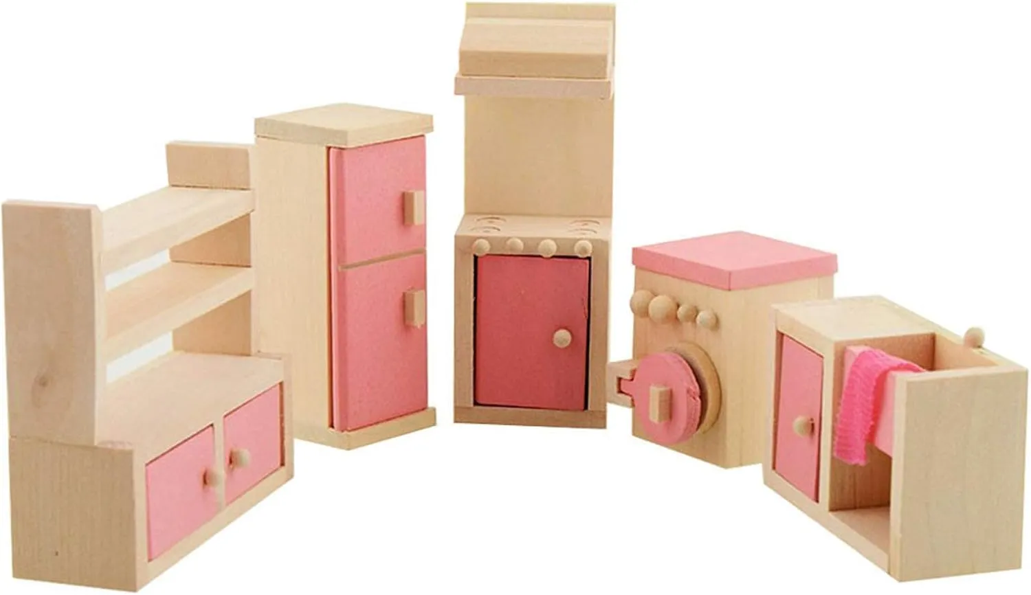 Wooden Doll House Furniture Set Toy for Baby Kids Kitchen Room