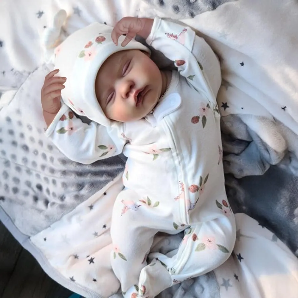 WOOROY Lifelike Reborn Baby Dolls - 18 Inch Realistic Sleeping Newborn Baby Dolls, Real Life Baby Girl with Weighted Cloth Body Birthday Gift Toy with Accessories for Age 3 