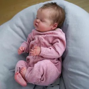 WOOROY Realistic Reborn Baby Dolls – 18-Inch Real Life Sleeping Newborn Girl, Lifelike Doll with Weighted Soft Body, Handmade Gift Toy with Accessories for Kids Age 3 