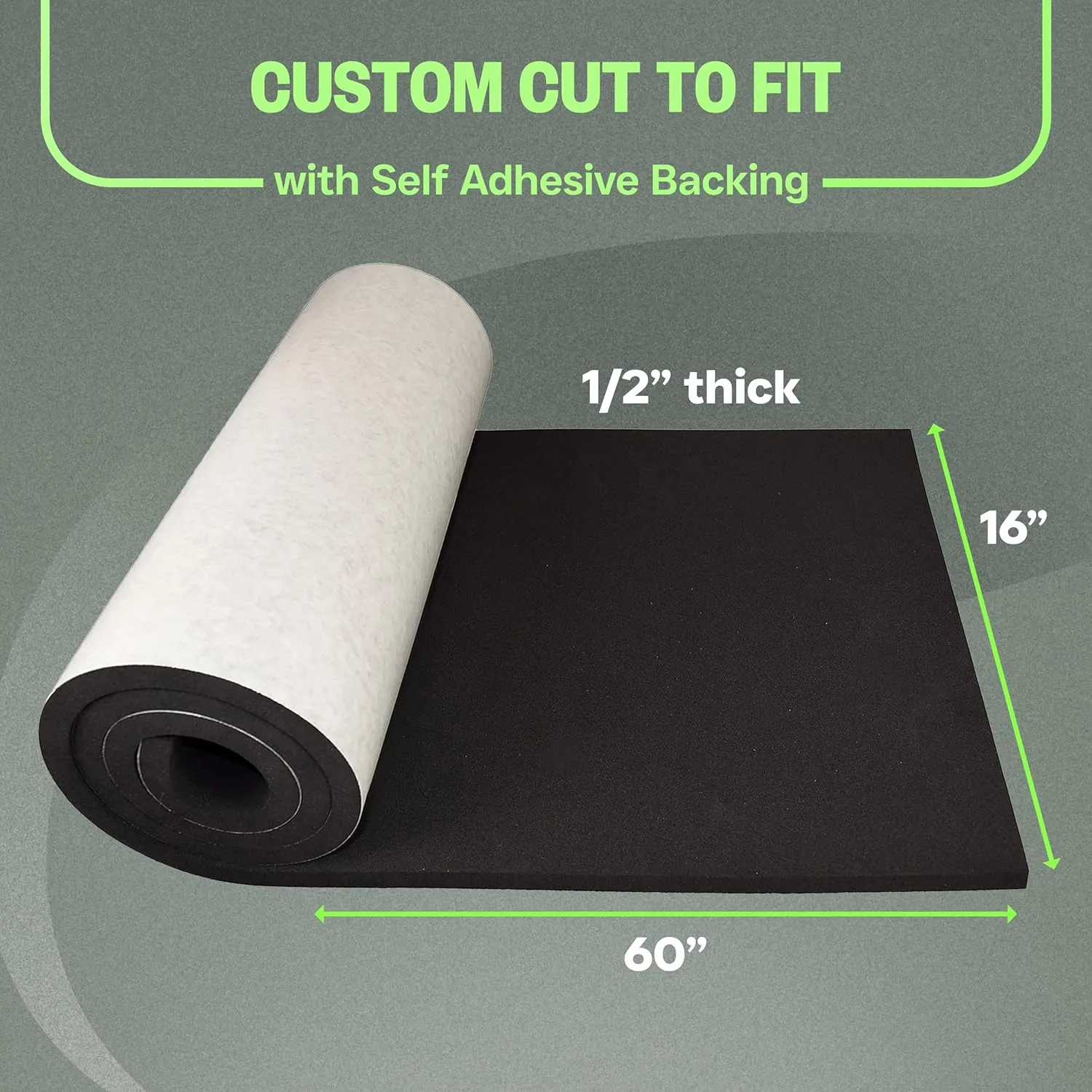 XCEL Marine Foam Roll with Self Adhesive (Black, 60" x 16" x 1/2")
