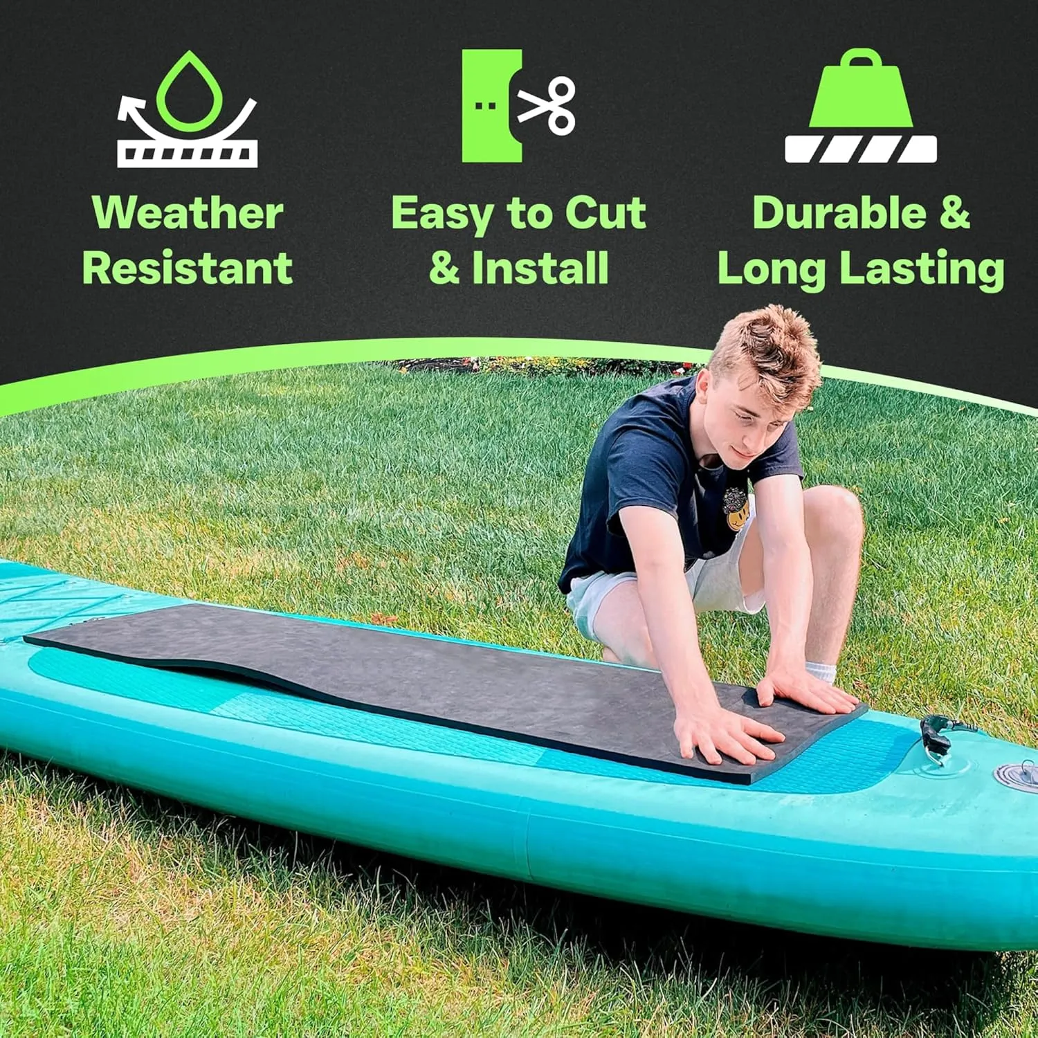 XCEL Marine Foam Roll with Self Adhesive (Black, 60" x 16" x 1/2")