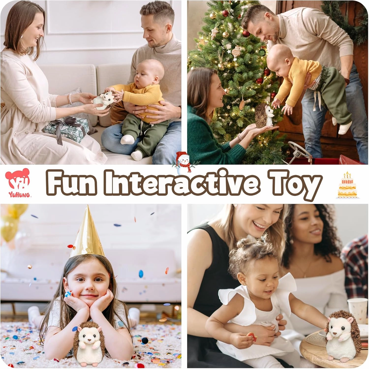 YH YUHUNG Talking Hedgehog Repeats What You Say with Clear Voice Talking Toy Animated Repeating Toddler Toys for Ages 3 4 5 6 Kids and Boys