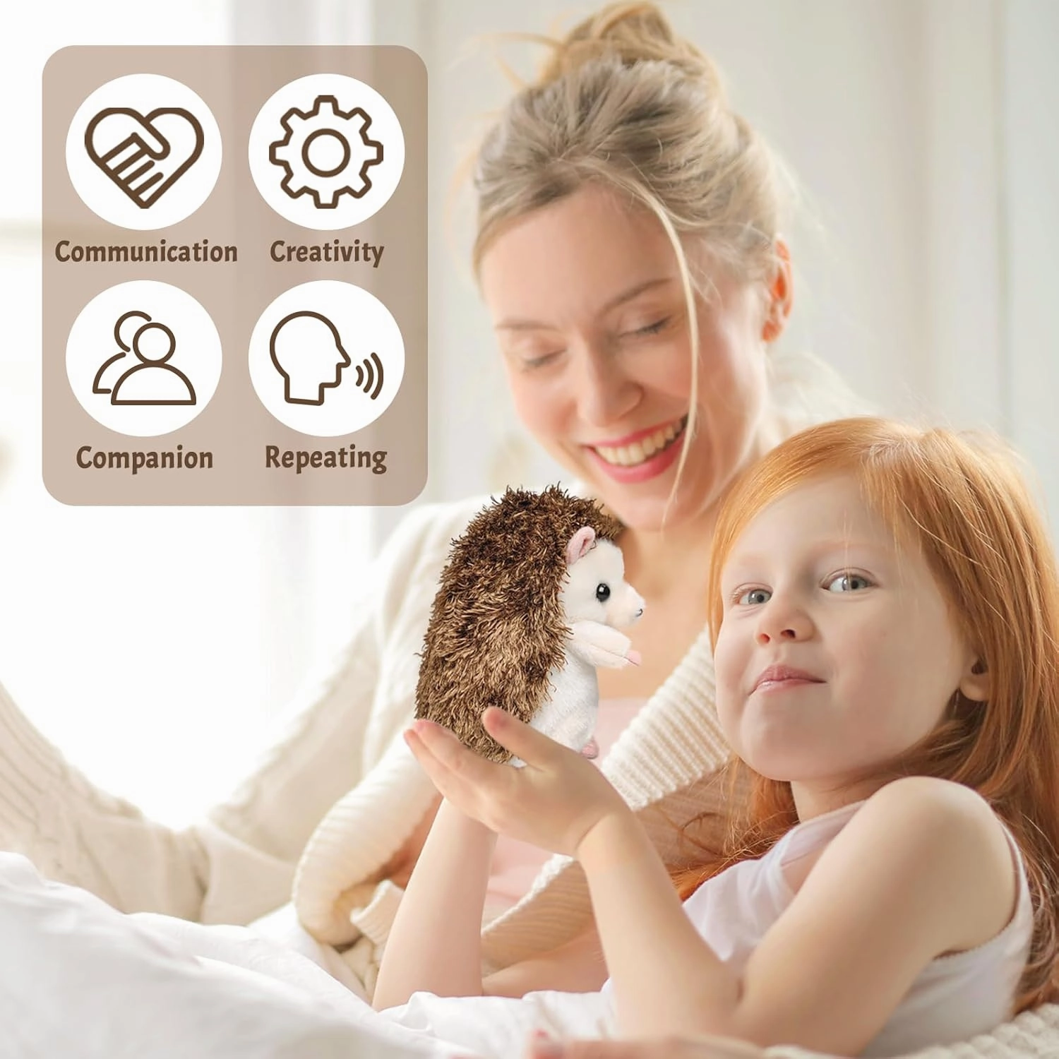 YH YUHUNG Talking Hedgehog Repeats What You Say with Clear Voice Talking Toy Animated Repeating Toddler Toys for Ages 3 4 5 6 Kids and Boys