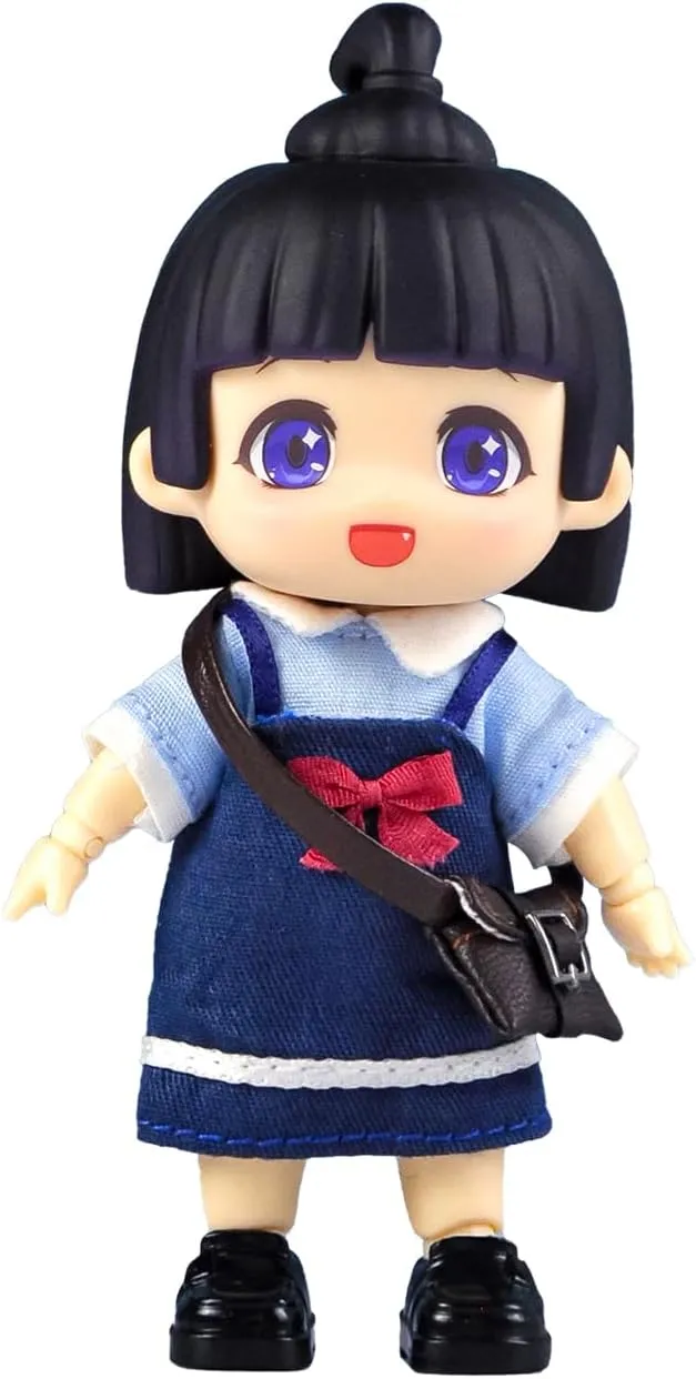 YMY Cute Mini BJD Doll Movable Joint Action Figure Doll （Black-Hair）
