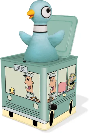YOTTOY Mo Willems Collection | Jack-in-The-Bus Musical Box w/Pigeon Plush Toy - 5.5”x 5.5”x 5.5”