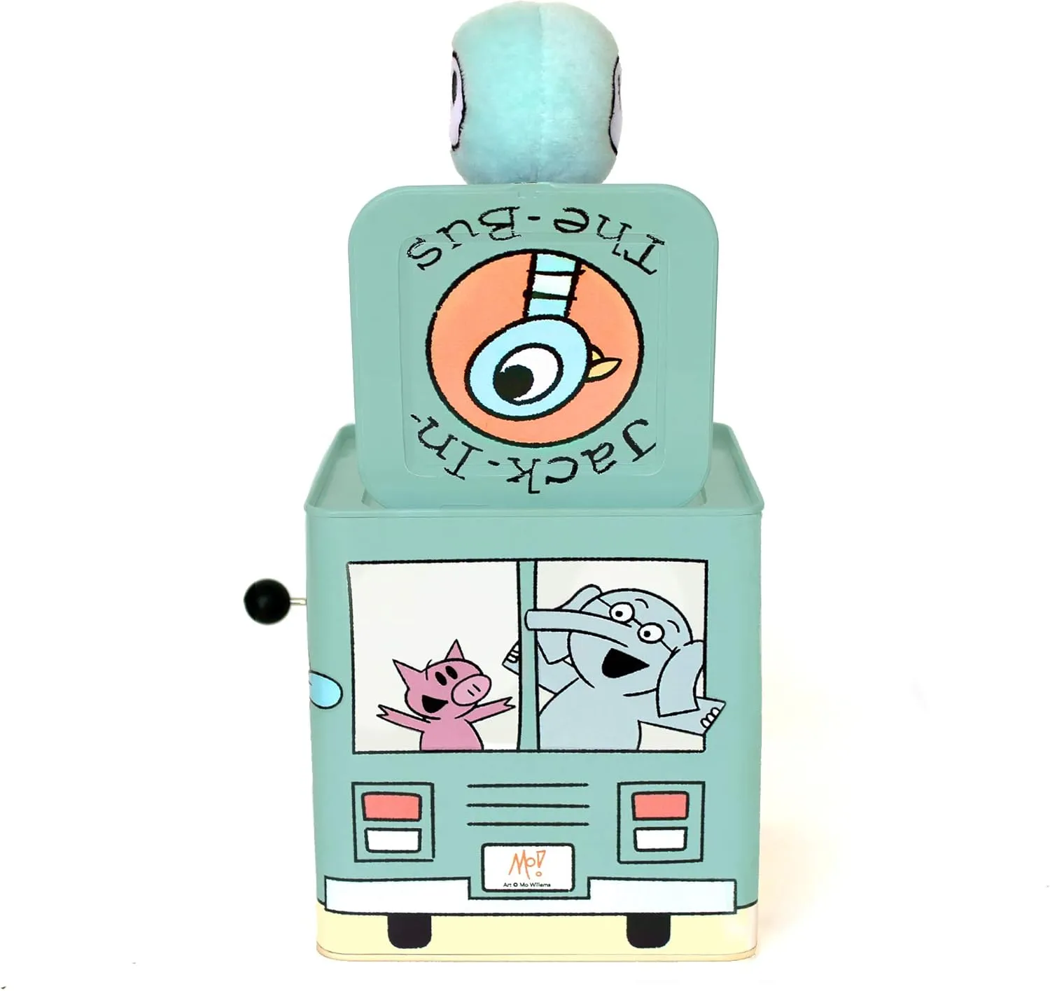 YOTTOY Mo Willems Collection | Jack-in-The-Bus Musical Box w/Pigeon Plush Toy - 5.5”x 5.5”x 5.5”