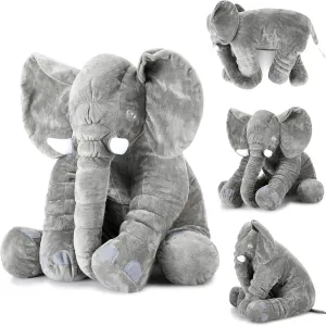 Yulejo Giant Stuffed Elephant Plush Animal Toy Large Soft Stuffed Animal Party Favor Huge Gray Elephant Plush Doll for Kids Girlfriend Home Decor(23.6 Inch)
