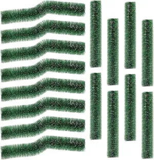 Yuxun 16 Pcs Christmas Village Sets Winter Xmas Flexible Sisal Hedge Garden Decor Rustic Christmas Village Display Platforms Christmas Village Accessories for Holiday Table Greenery Wall Backdrop
