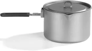 YYDS Outdoor Camping Lightweight Camping Cookware Pure Titanium Foldable Handle Soup Pot Lightweight Pot Family Campfire Hiking Camping Cooker Adventures Picnics (Size : 2l)