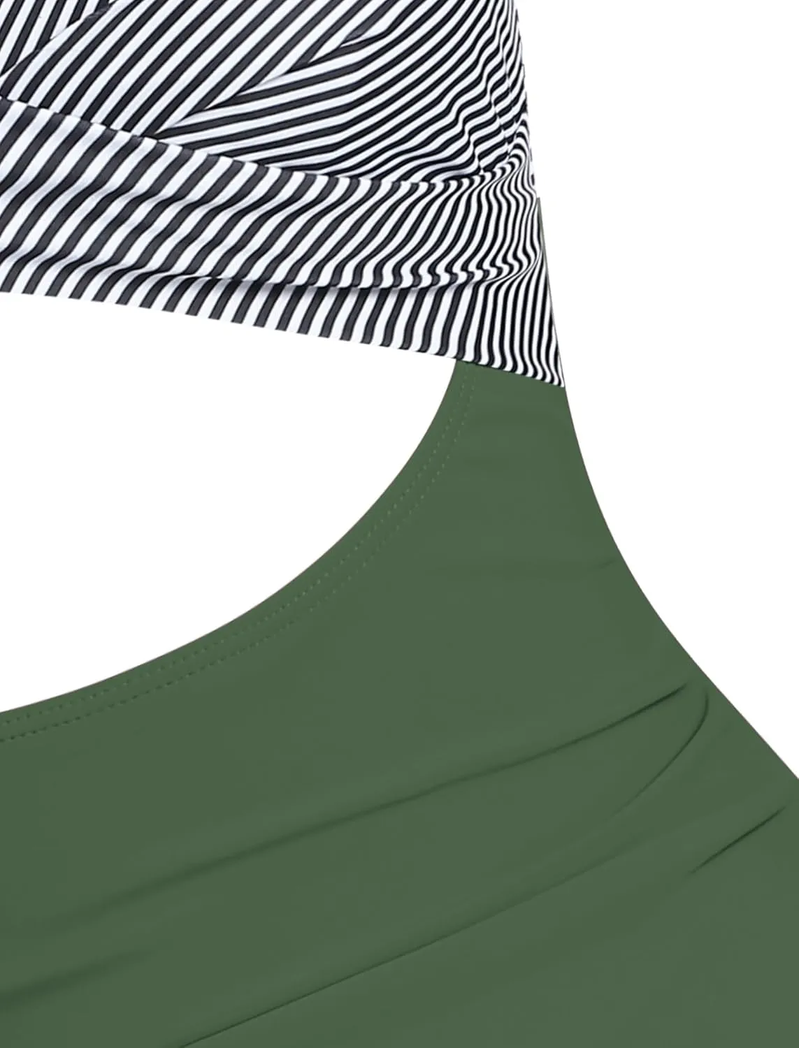 ZAFUL Women One Piece Swimdress Tummy Control Bathing Suit Push Up Swimsuit Modest Swimwear Cutout V Neck Cute Tie Knot Skirt