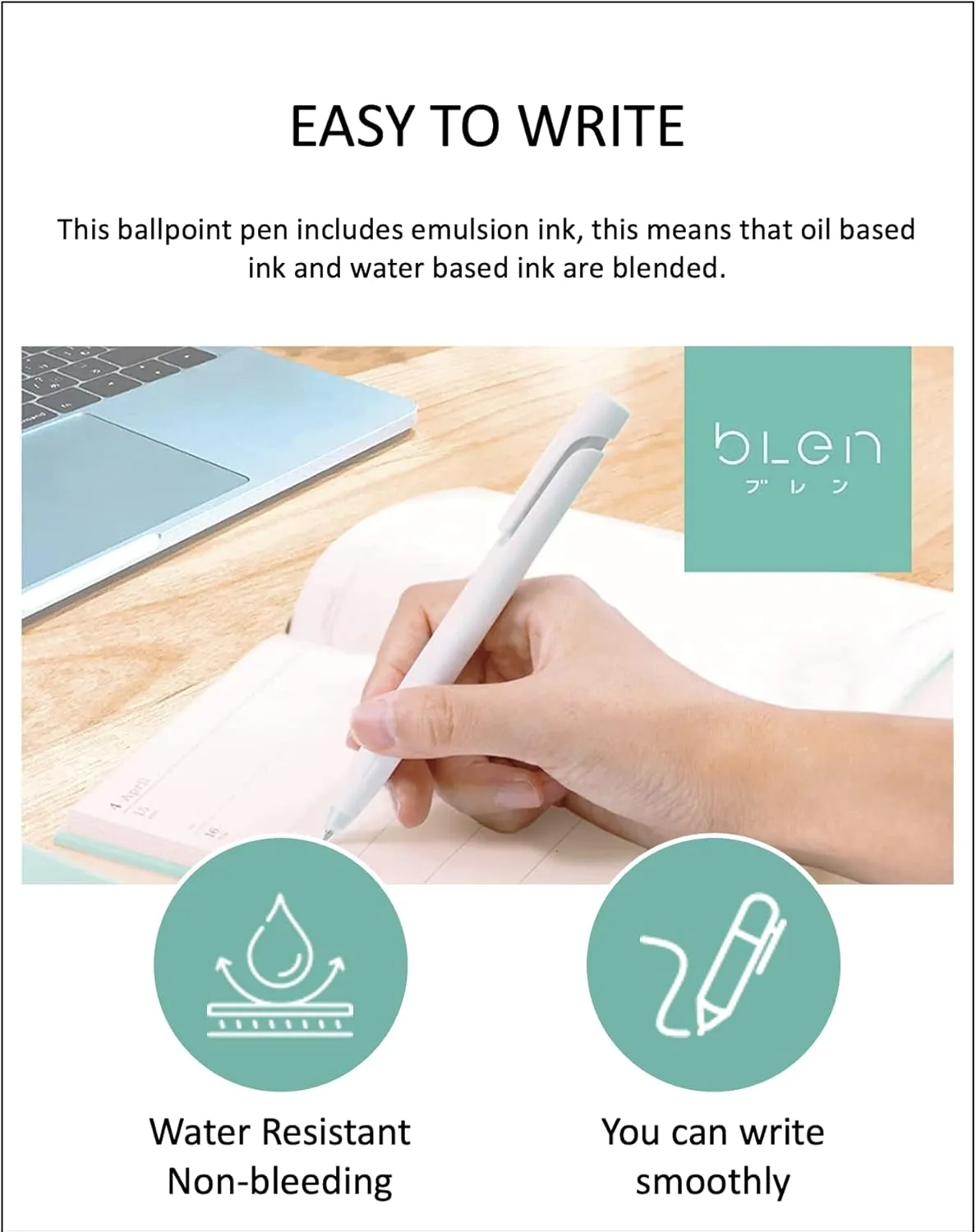 Zebra Blen Retractable Ballpoint Pen, Fine Point 0.5mm, 10 Pack (Black Ink/Light Pink body), Sticky Notes Value Set Black Light Pink body