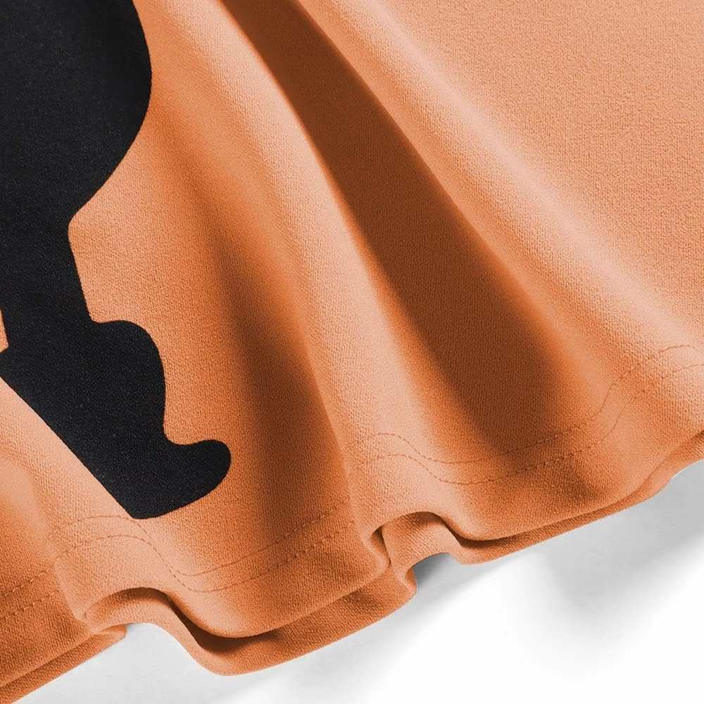ZEZCLO Women's 50s Vintage Poodle Skirt Dog Printed High Waist Loose Fold Pleated A-line Zipper Skirts