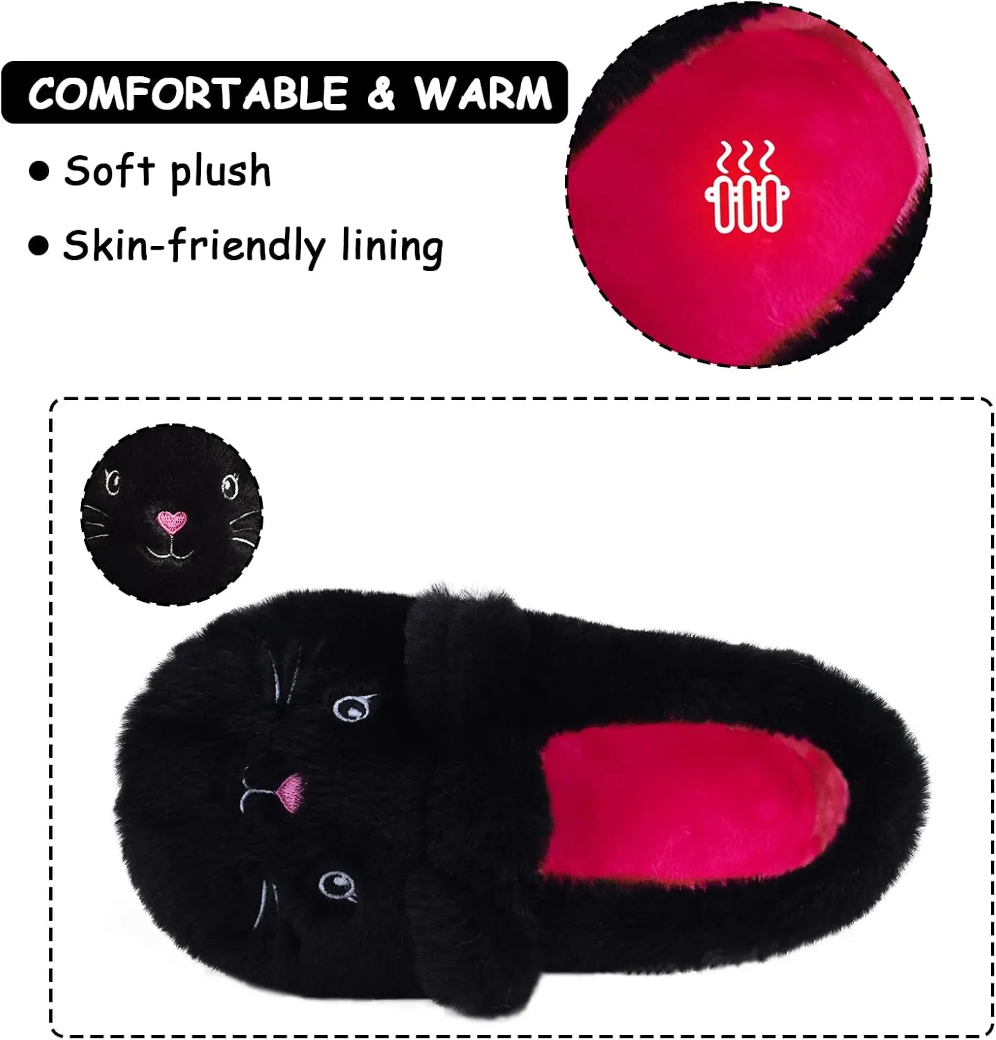 ZGDG Girls Slippers Plush House Slippers Faux Fur No-Slip Shoes Memory Foam Princess House Shoes for Bedroom Indoor Outdoor(Toddler/Little/Big Kid)