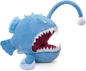ZHONGXIN MADE Anglerfish Plush Toy - Cute 12" Blue Anglerfish Creepy Stuffed Animals Toys Real Sea Life Goosefish Lanternfish Plushie,Gift Toys for Kids Birthday Christmas Halloween,Home Decor