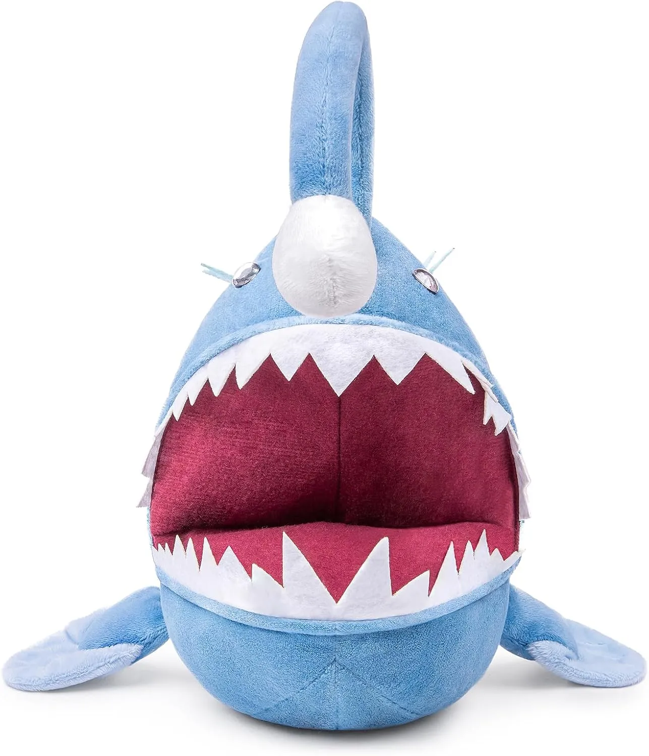 ZHONGXIN MADE Anglerfish Plush Toy - Cute 12" Blue Anglerfish Creepy Stuffed Animals Toys Real Sea Life Goosefish Lanternfish Plushie,Gift Toys for Kids Birthday Christmas Halloween,Home Decor