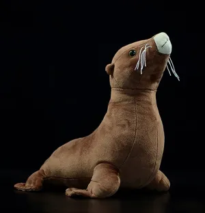 ZHONGXIN MADE Simulation Sea Lion Plush Toy - Soft Realistic Fur Seal Stuffed Plush Toys, Lifelike Marine Animals Aquarium Sea Lion Stuffed Toys, Birthday Gifts for Kids, 10 inces