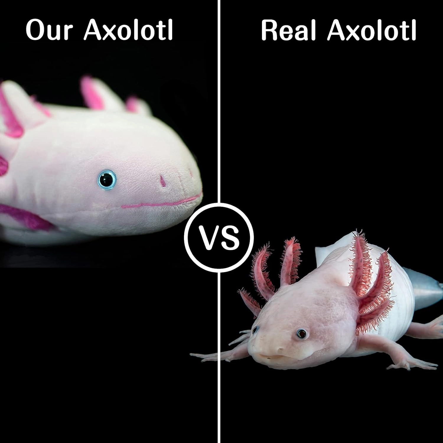 ZHONGXIN MADE Axolotl Plush - Pink Axolotl Stuffed Animal, Realistic 20" Cute Ambystoma Creepy Amphibians Plush Toys, Unique Plush Gift Collection for Kids