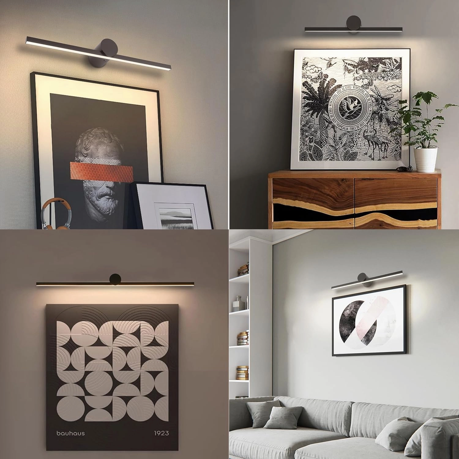 ZitoStory Battery Operated Picture Light with Remote,Wireless Dimmable Art Lights for Paintings Rechargeable Gallery Light Artwork Lighting for Canvas, Portrait (Black,16'' Inch)
